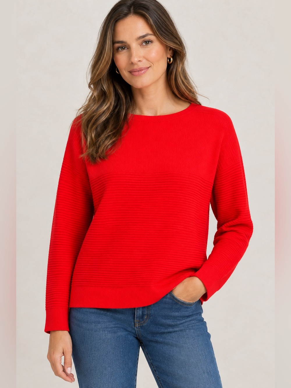 Lafayette 148 New York New York Red Ribbed women’s sweater